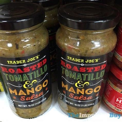 Trader Joe S Roasted Tomatillo Mango Salsa Roasted Tomatillo Food