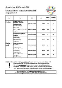 02 Buchliste 2 23 24 Grundschule Süd Schifferstadt