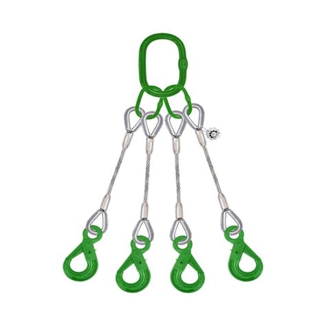 Four Leg Wire Rope Bridle Sling With Eye Self Locking Hook