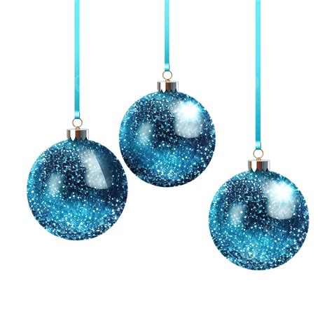 Bolas De Navidad Brillantes Y Transparentes Con Purpurina Azul