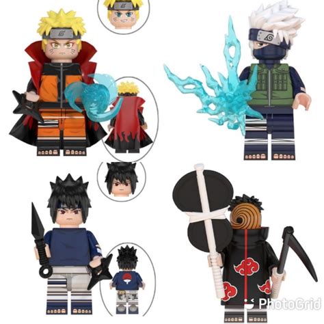 Anime Naruto Kit Personagens Bloco De Montar Brinquedo Cole O