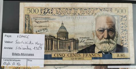 500 Francs Victor Hugo Billets Europe Banque De France XXe