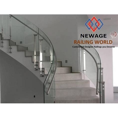 Newage Residential Stainless Steel Glass Stairs Railing At Best Price