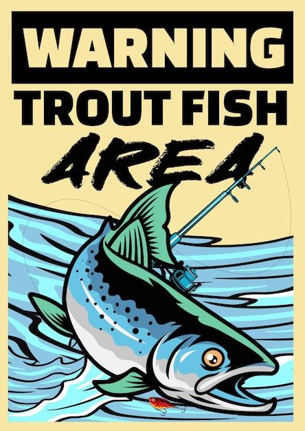 Premium Vector Vector Illustration Of Steelhead Trout Fish And Waves