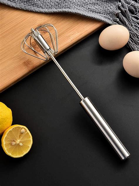 Stainless Steel Eggbeater Rotating Semi Automatic Eggbeater Baking