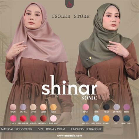 Jual Jilbab Segiempat Shinar Glamour Gliter Sonic Laser Cut Asli Dari