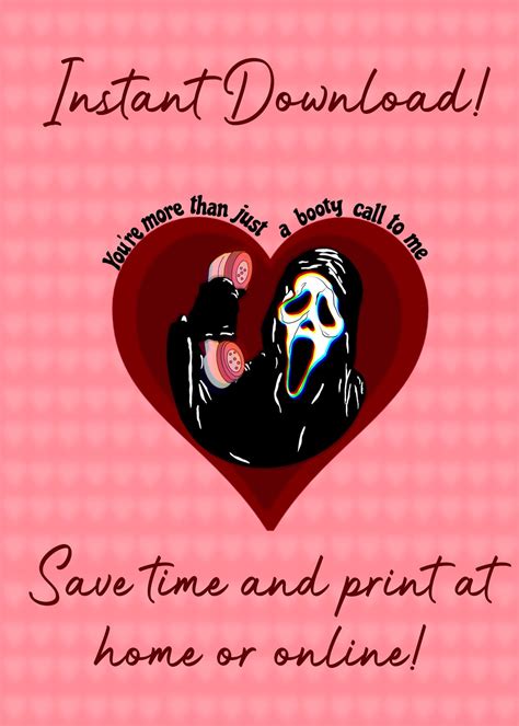 Printable Scream Funny Valentines Card Instant Download Etsy