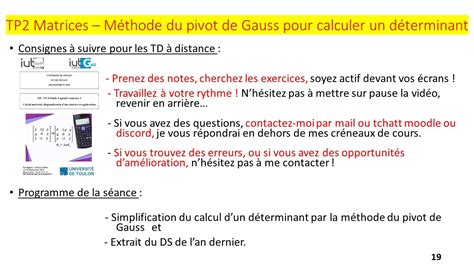 TP2 2 Matrices Calculs de déterminant par la méthode du pivot de