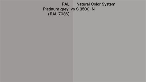 RAL Platinum Grey RAL 7036 Vs Natural Color System S 3500 N Side By