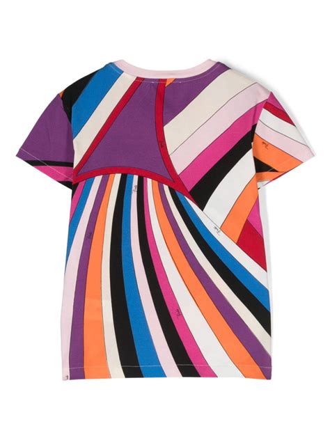 PUCCI Junior Iride Print Cotton Blend T Shirt Farfetch