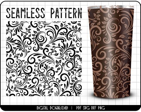 Floral Svg Pattern Tumbler Wrap Sublimation Tumbler Wrap Etsy