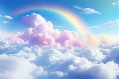 Premium Photo | Rainbow clouds sky