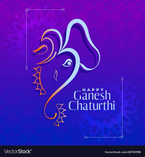 Happy ganesh chaturthi creative design background Vector Image