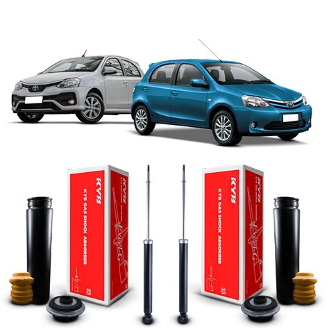 Par Kit Amortecedor Kayaba Coxim Traseiro Toyota Etios Hatch