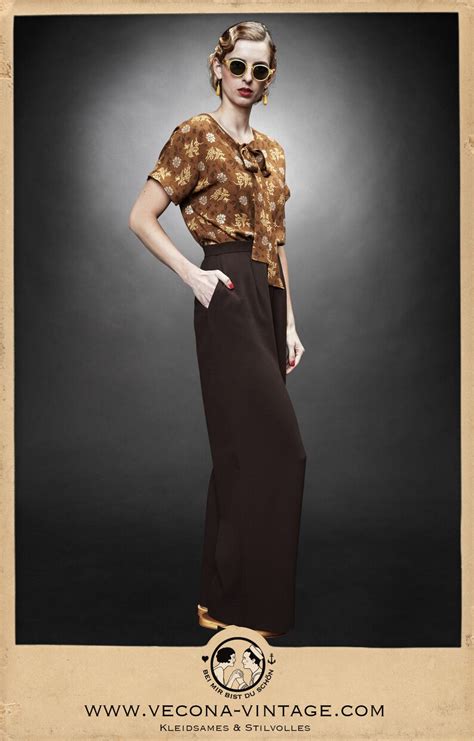 30s Dark Chocolate Brown Pajama Pants Crepe Slacks 1930 Wide Leg High