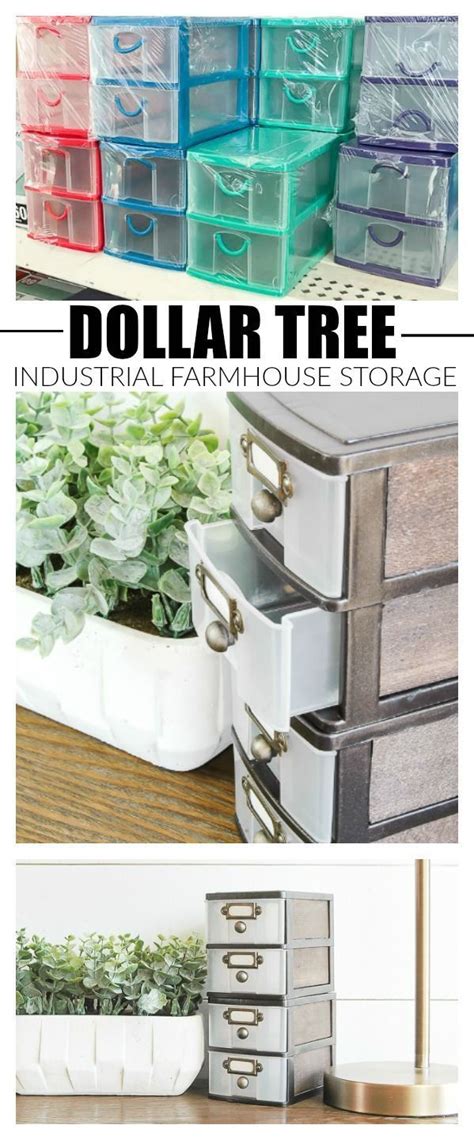 How to Get the Industrial Farmhouse Look with Dollar Tree Storage | Diy ...