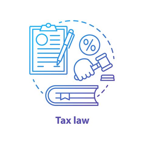 Tax Law Blue Concept Icon Revenue Rule Idea Thin Line Illustration