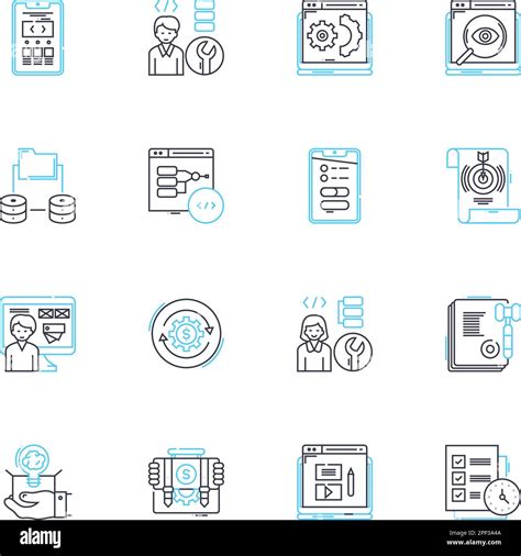 Financial Management Linear Icons Set Budgeting Savings Investments