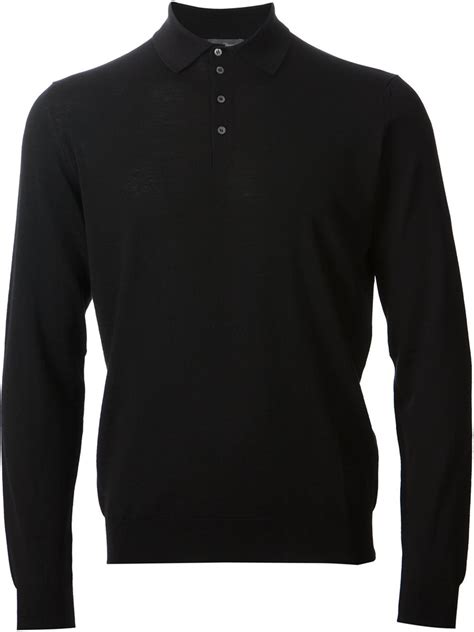 Drumohr Classic Polo Neck Shirt In Black For Men Lyst