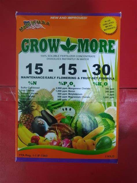 GROW MORE 15 15 30 SOLUBLE FOLIAR FERTILIZER 1 KILO BY SAGREX Lazada PH