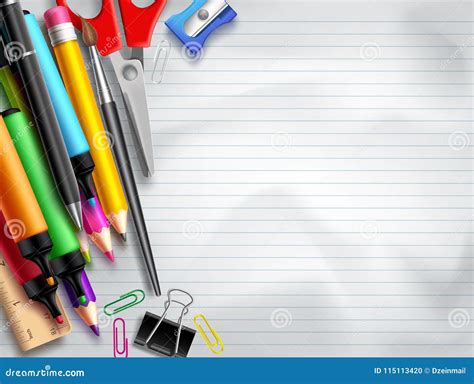 Back To School Vector Background Template With Education Elements