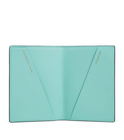 Smythson Blue Leather Panama Passport Cover Harrods Uk