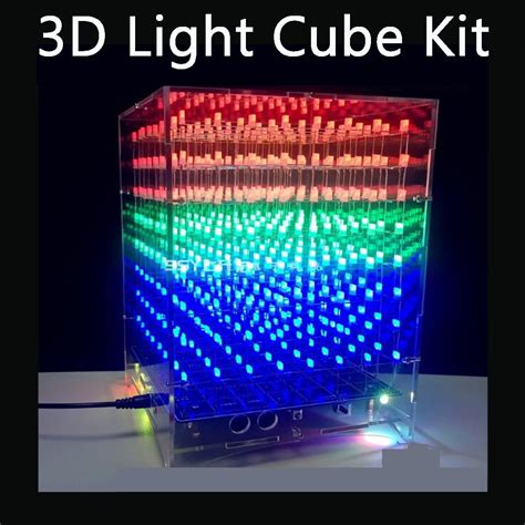 3d Led Light Cube Diy Kit Ledboard 8x8x8 Music Spectrum Pcb Board Rgb