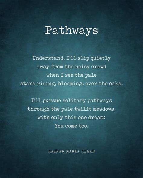 Pathways Rainer Maria Rilke Poem Literature Typewriter Print 1