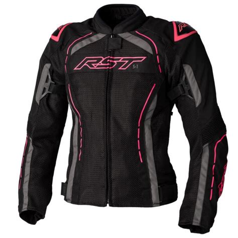 Veste Femme Rst S Mesh Ce Textile Noir Rose Fluo Taille Xl