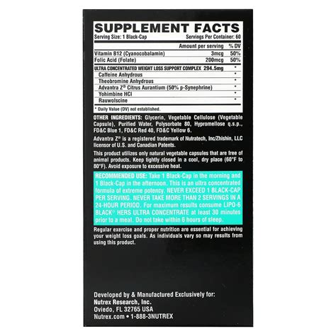 Nutrex Research Lipo Black Hers Ultra Concentrate Black Caps