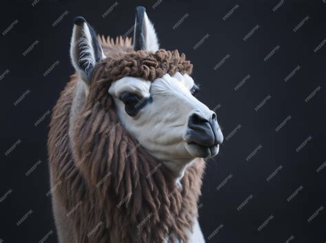 Premium AI Image | Llama isolated Ai Generated