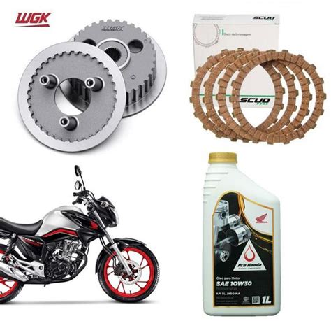 Kit Embreagem Disco Scud Cubo Plato Wgk Oleo Honda Cg Titan Fan Cargo