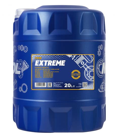 MANNOL Extreme 5W 40 Motoröl 20l Kanister SAE 5W 40 PKW Motoröle