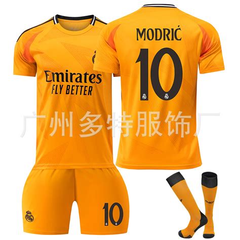 Newce 2425 Real Madrid Away Orange 5 Bellingham 7 Ronaldo Football