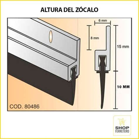 Zocalo 1 Metro Puertas Aluminio Blanco Burlete Raketa X5 Un SHOP