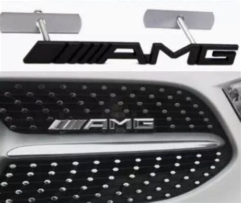 Metall Amg Frontgrill Abzeichen Emblem Schwarz F R Mercedes Benz Ebay