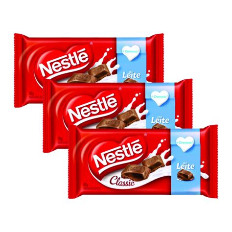 Kit Un Barra De Chocolate Nestle Ao Leite Classic G Em Promo O Na