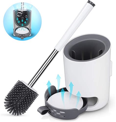 Lehom Toilet Brush Silicone Toilet Brush And Holder Bathroom Toilet