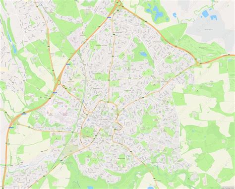 a map of the city of london showing streets, roads and major highways in green