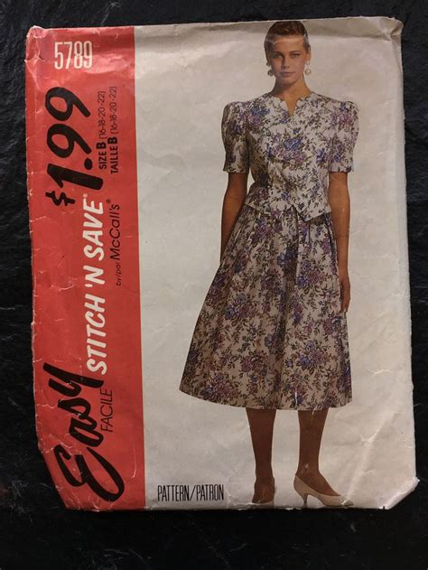 Vintage S Two Piece Dress Pattern Mccall S Easy Stitch N Save