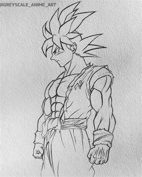 Sketch of Goku mastered ultra instinct Anime: Dragon Ball Super Cartoon Drawings, Pencil ...