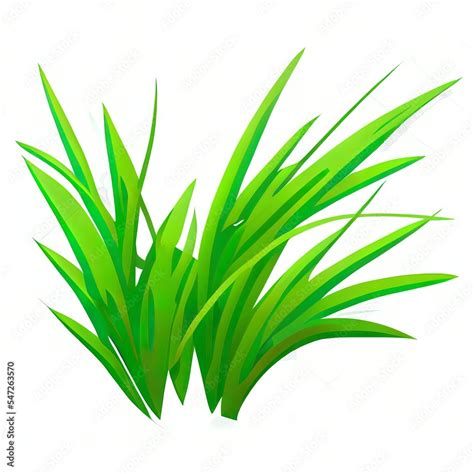 Grass Leaves 2d Illustrated Icon Cartoon Illustration Of Grass Leaves 2d Illustrated Icon For