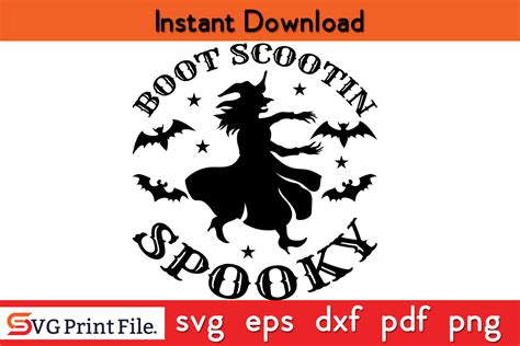 Boot Scootin Spooky Funny Halloween Svg Graphic By Svgprintfile