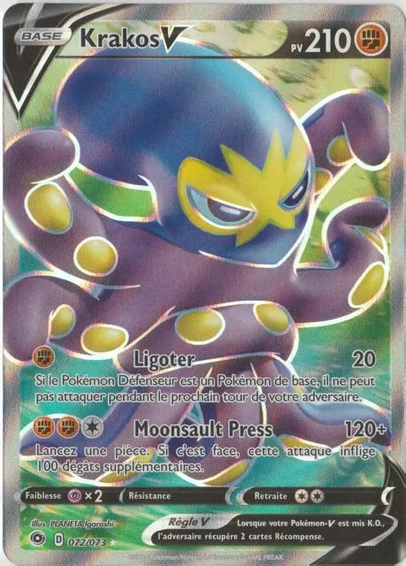 CARTE POKEMON Krakos V Full Art 072 073 EB3 5 La Voie du Maître Neuve