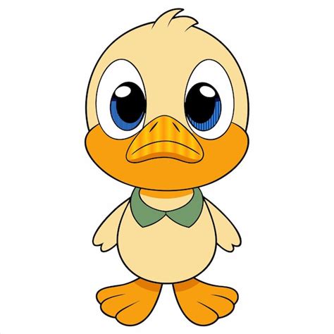 Premium Vector A Cartoon Of A Duck With A Green Bow Tie