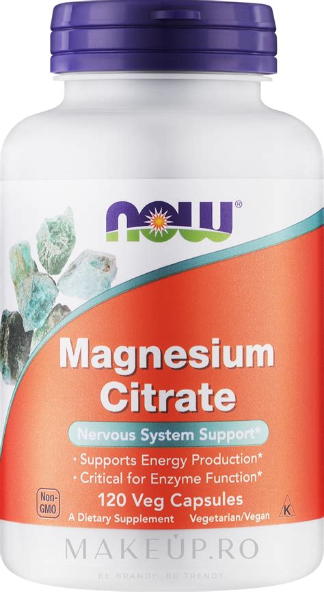 Now Foods Magnesium Citrate Veg Capsules Minerale Citrat De Magneziu