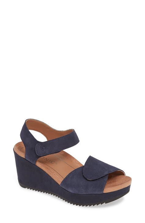 Vionic Astrid Platform Wedge Sandal In Blue Lyst