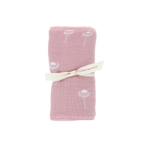 Tissu Double Gaze De Coton Sunny Daisy Eau De Rose MPM