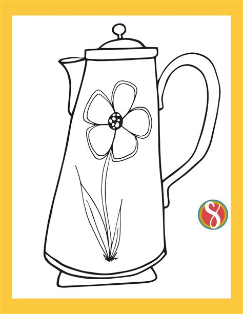 Free Teapot Coloring Pages Stevie Doodles