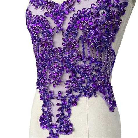 Crystal Beaded Applique Evening Dresses Appliques Rhinestone Etsy